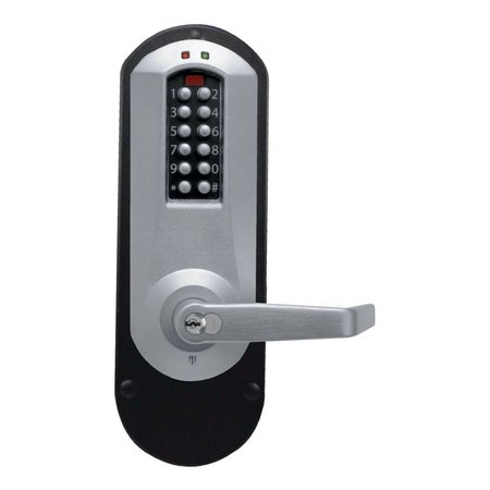 DORMAKABA E-Plex 5200 Exit Trim, 3,000 Access Codes, 30,000 Audit Events, Schlage FSIC Prep, Less Core, Chrome E5210SWL-626-41